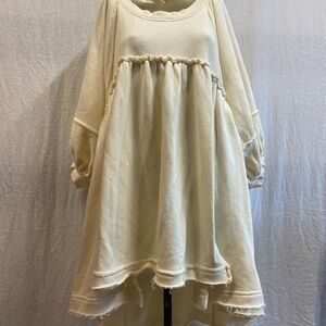 Free People Cream Oversized Sweater Dress